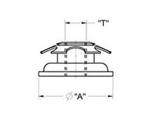 drawing of Square Metal Threaded Insert with Round Clip