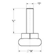 drawing of Adjustable Glide with Round Plastic Base with Adjustment Hex