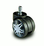 Twin Wheel Casters with Spoke Wheels